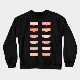 Back to School Pink and Coral Gradient Month Crewneck Sweatshirt